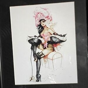 Art Frame by Olivia De Berardinis featuring pinup icon Bettie Page print
